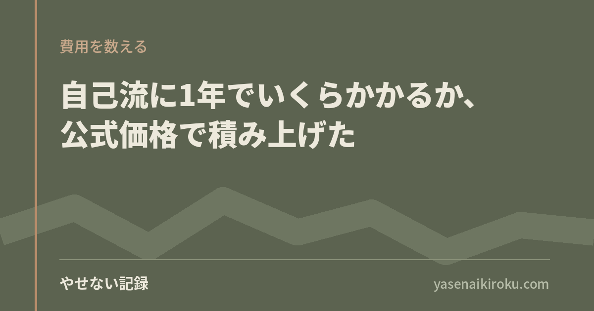 自己流に1年でいくらかかるか、公式価格で積み上げた